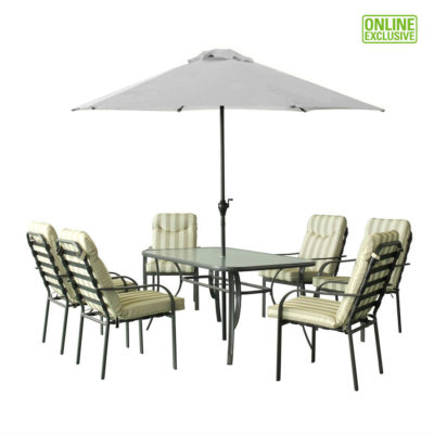 Provence 6-Seater Dining Set with 2.7m Parasol